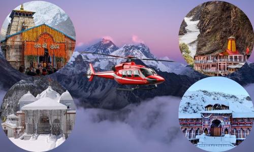 Char Dham Yatra by Helicopter with quick darshan of Yamunotri, Gangotri, Kedarnath and Badrinath and aerial Himalayan views
