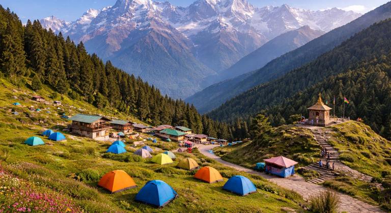 Chopta valley known as Mini Switzerland of Uttarakhand with lush meadows and Himalayan views
